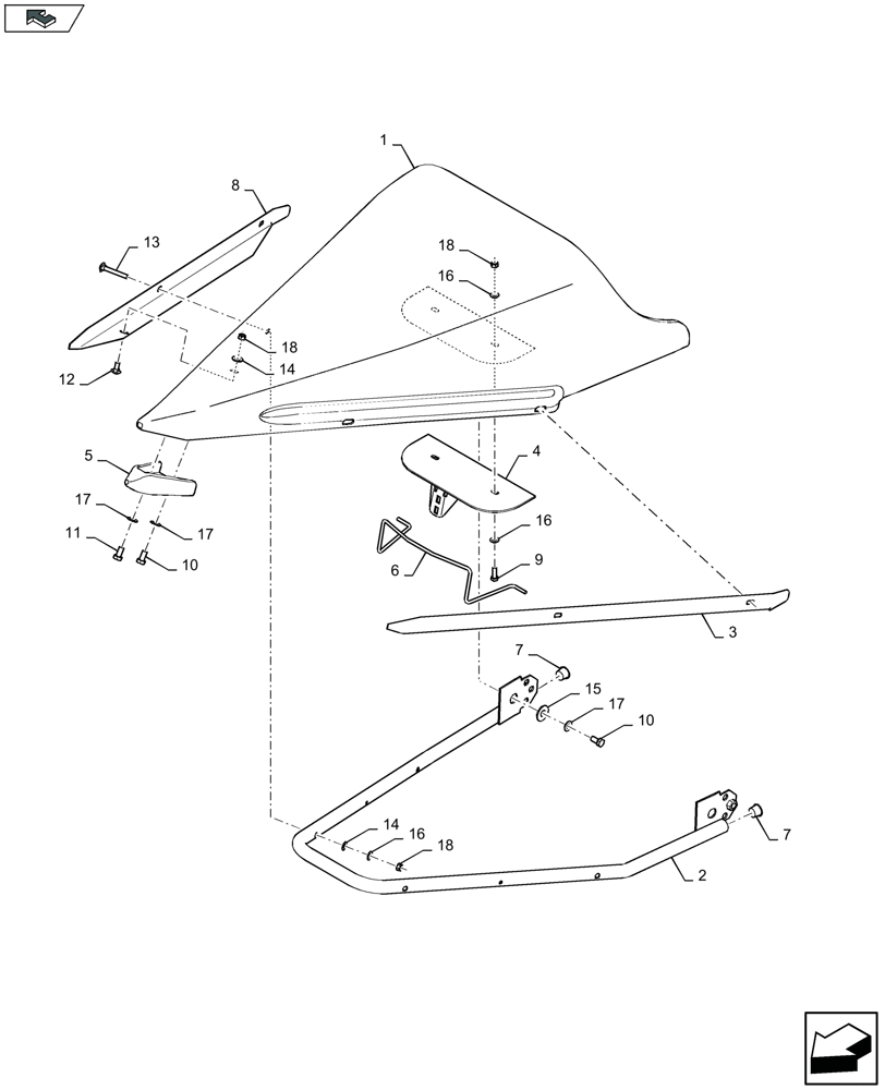 Схема запчастей Case IH 2606XR - (58.130.170) - INNER DIVIDER (58) - ATTACHMENTS/HEADERS