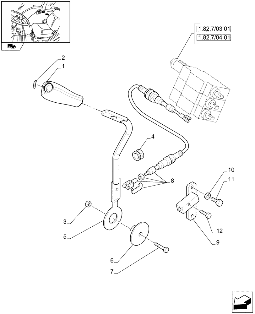 Схема запчастей Case IH FARMALL 105V - (1.92.82/02[06]) - THREE REMOTE VALVES & FLOW-RATE REGULATOR , CONTROL LEVER (VAR. 330390 - 332137 - 332138 - 335390 / 743525) (10) - OPERATORS PLATFORM/CAB