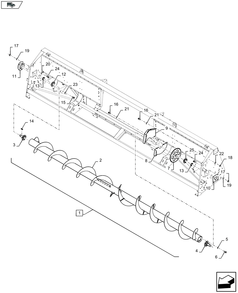 Схема запчастей Case IH 2608XR - (58.120.070) - AUGER (58) - ATTACHMENTS/HEADERS