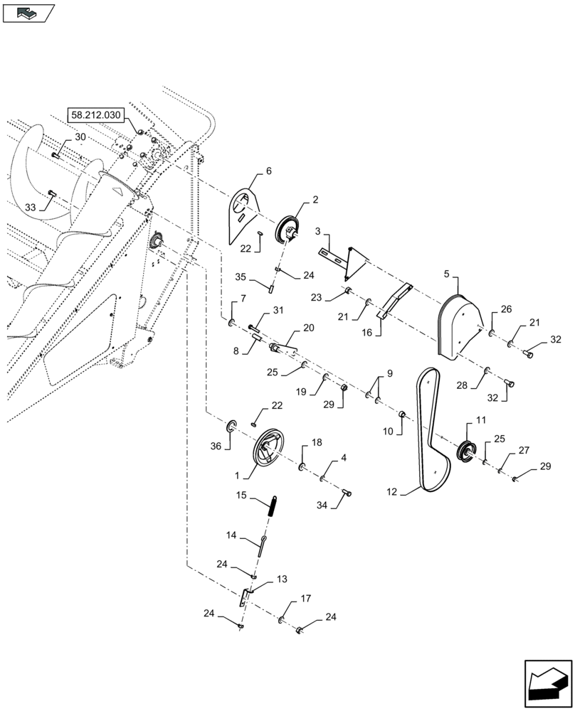Схема запчастей Case IH 2608XF - (58.212.040) - SIDE DIVIDERS (58) - ATTACHMENTS/HEADERS