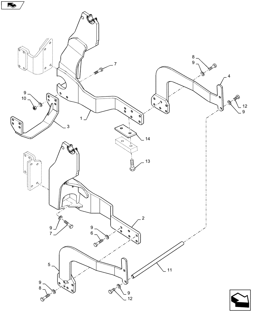 Схема запчастей Case IH L765 - (90.116.BL) - VAR - 715451116 - HEAVY DUTY GRILLE GUARD CONVERSION KIT FOR PUMA 165 - 230 (90) - PLATFORM, CAB, BODYWORK AND DECALS
