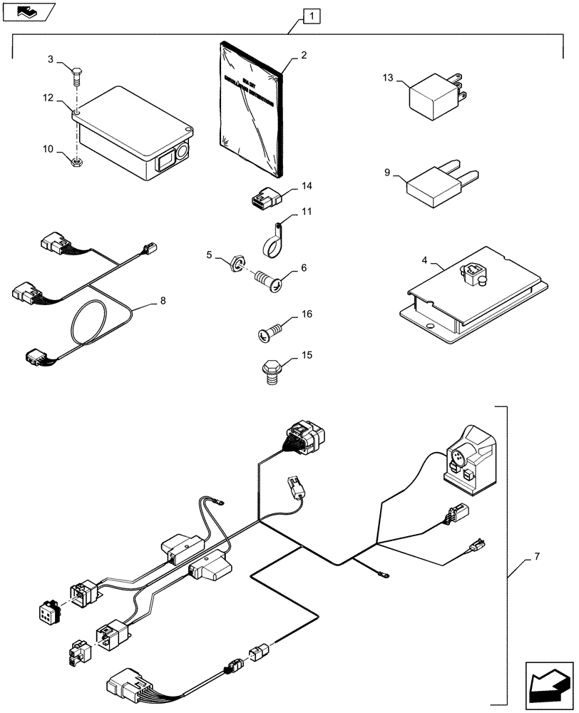 Схема запчастей Case IH MAGNUM 305 - (88.088.01) - DIA KIT, PACKAGE, B6 ISO11783 (88) - ACCESSORIES