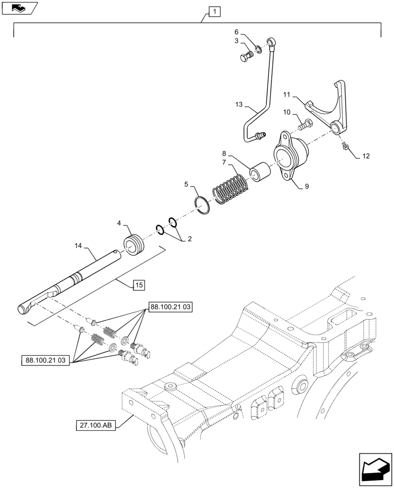 Схема запчастей Case IH MAXXUM 115 - (88.100.21[02]) - DIA KIT - TRANS, CREEPER FOR TRANSMISSION 16X16 - GEARSHIFT MECHANISM (88) - ACCESSORIES