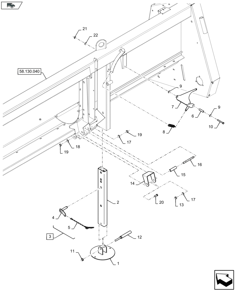 Схема запчастей Case IH 2606XR - (58.100.010) - HEADER, SUPPORT (58) - ATTACHMENTS/HEADERS