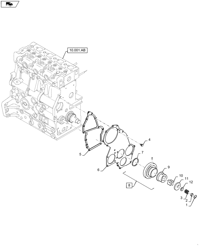 Схема запчастей Case IH SV185 - (10.106.AM) - ENGINE IDLER GEAR (10) - ENGINE