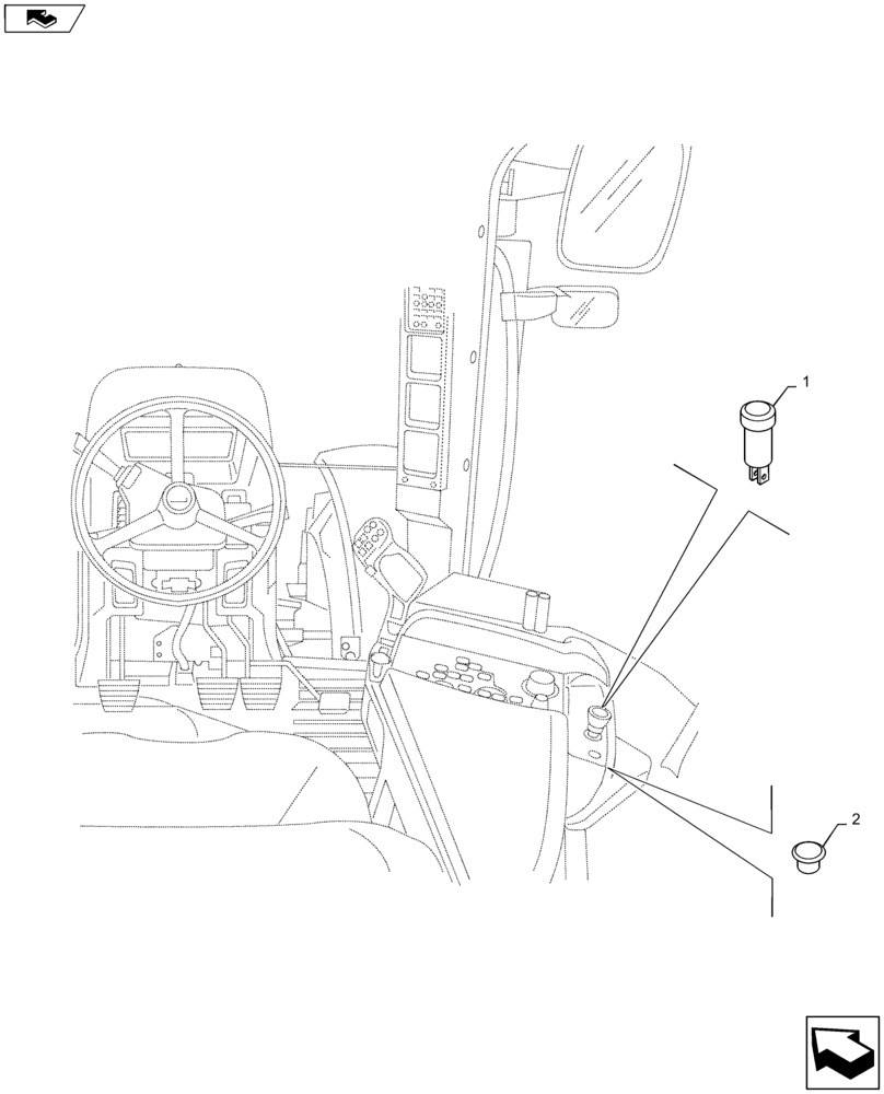 Схема запчастей Case IH MAXXUM 140 - (55.523.AD[02]) - VAR - 336811, 336831, 337831, 743699, & STD - LESS FRONT HPL - SWITCH (55) - ELECTRICAL SYSTEMS