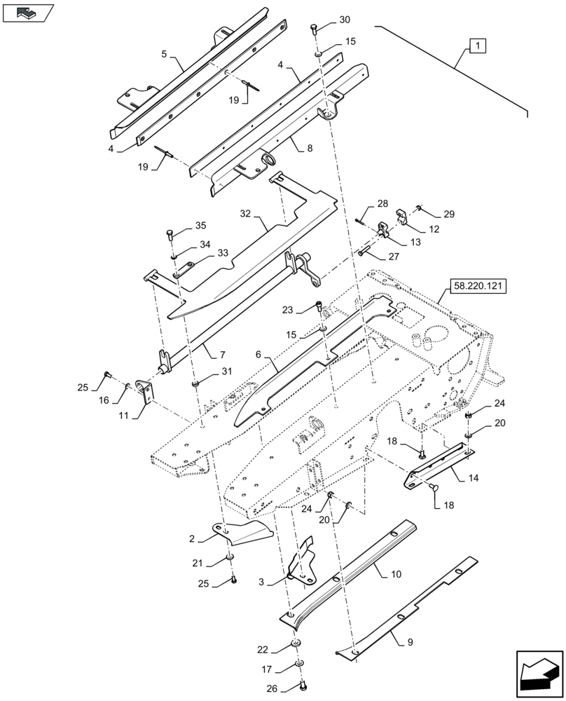 Схема запчастей Case IH 2608XF - (58.220.111) - ROW UNIT - F600631 (58) - ATTACHMENTS/HEADERS