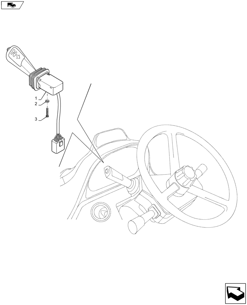 Схема запчастей Case IH MAXXUM 110 - (55.513.AC[02]) - VAR - 330247, 743766, 330291, 743764, 335245, 743673 + STD - FNR - SHUTTLE LEVER (55) - ELECTRICAL SYSTEMS