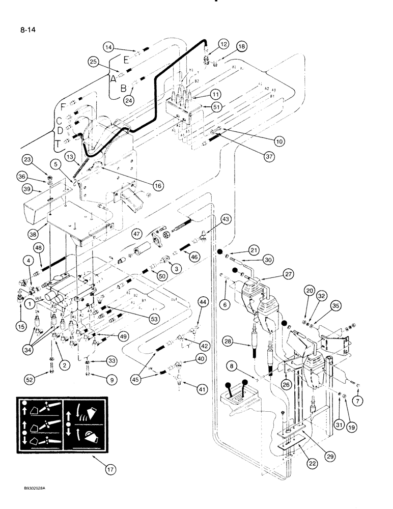 Схема запчастей Case IH 710 - (8-14) - CONTROL VALVE CABLE KIT, TWO SPOOL (08) - HYDRAULICS