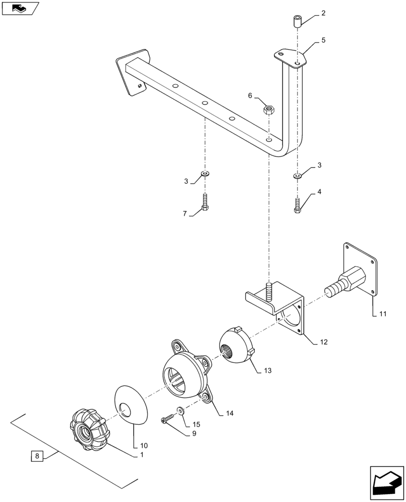 Схема запчастей Case IH MAXXUM 115 - (55.785.AF[03]) - VAR - 330666, 330687 - BRACKET FOR MOUNTING EQUIPMENT MONITORS (55) - ELECTRICAL SYSTEMS