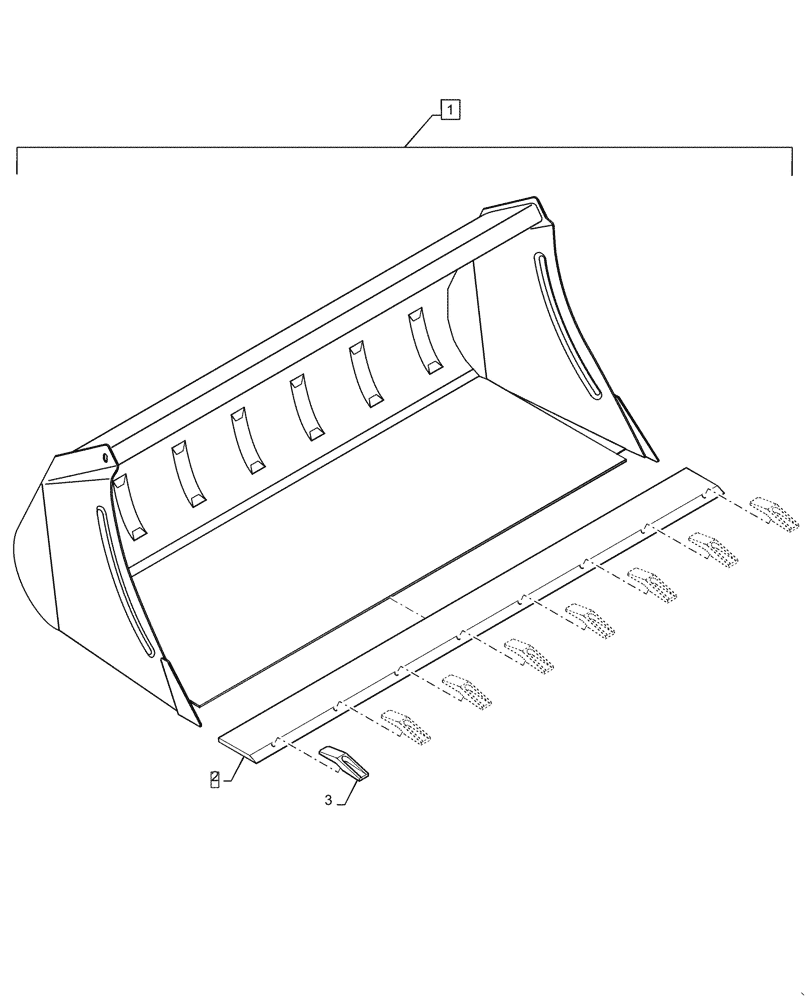 Схема запчастей Case IH L745 - (82.300.160) - VAR - 717429006 - BUCKET, 73", HEAVY DUTY, EU (82) - FRONT LOADER & BUCKET