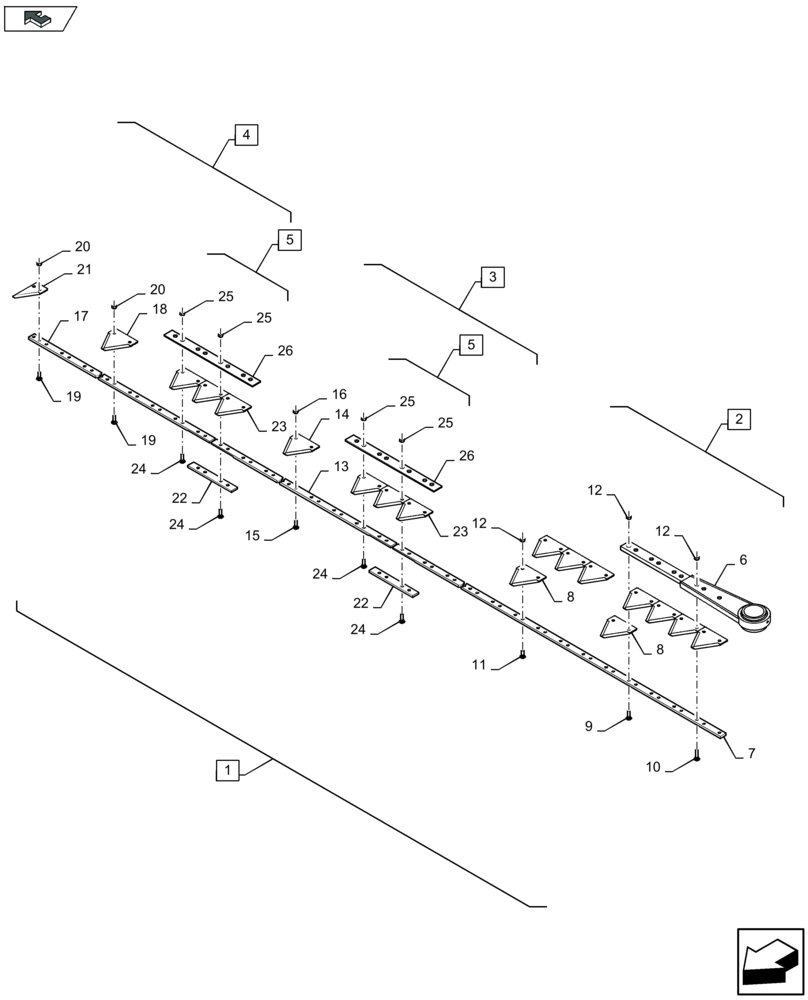 Схема запчастей Case IH 2040 - (20.45[01]) - SEGMENTED KNIVES (20) - HEADER