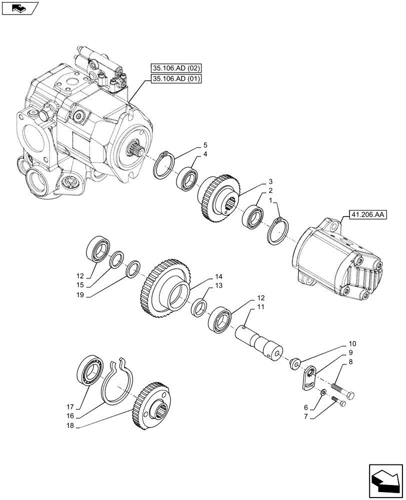 Схема запчастей Case IH MAXXUM 120 - (21.900.AA) - VAR - 390283 - HYDRAULIC PUMP, GEAR (21) - TRANSMISSION