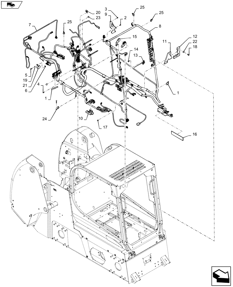 Схема запчастей Case IH SV185 - (55.101.AC[02]) - WIRE HARNESS & CONNECTOR, MECHANICAL CONTROLS, OPEN CAB (17-JUN-2015 & PRIOR) (55) - ELECTRICAL SYSTEMS