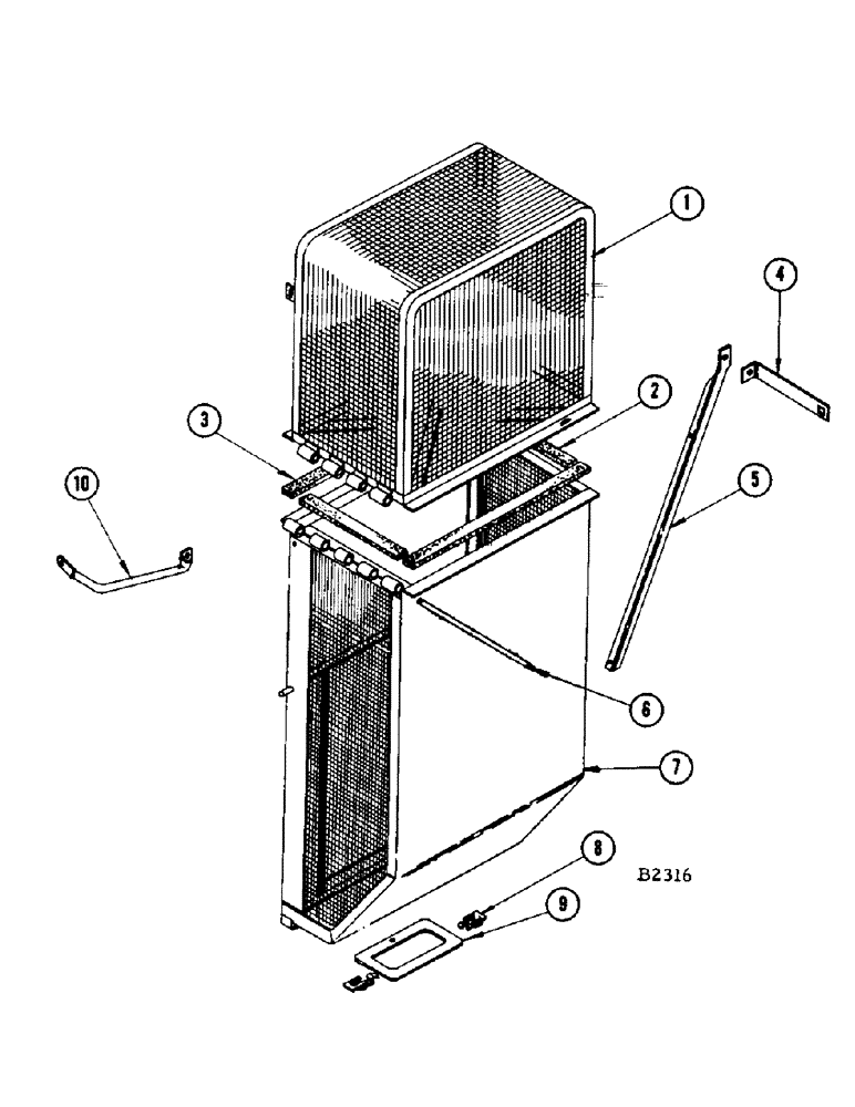 Схема запчастей Case IH 960 - (226) - RADITOR SHROUD & SCREEN (10) - ENGINE