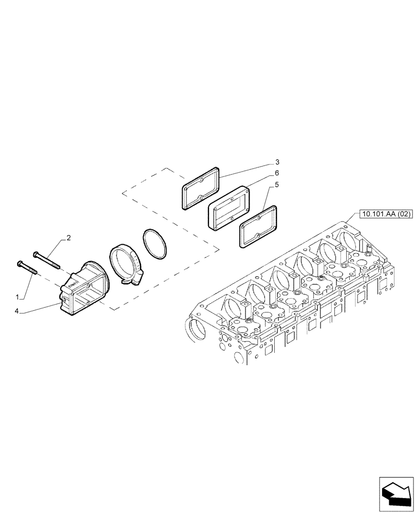 Схема запчастей Case IH F2CFA613A E001 - (10.254.AM) - INLET MANIFOLD (10) - ENGINE
