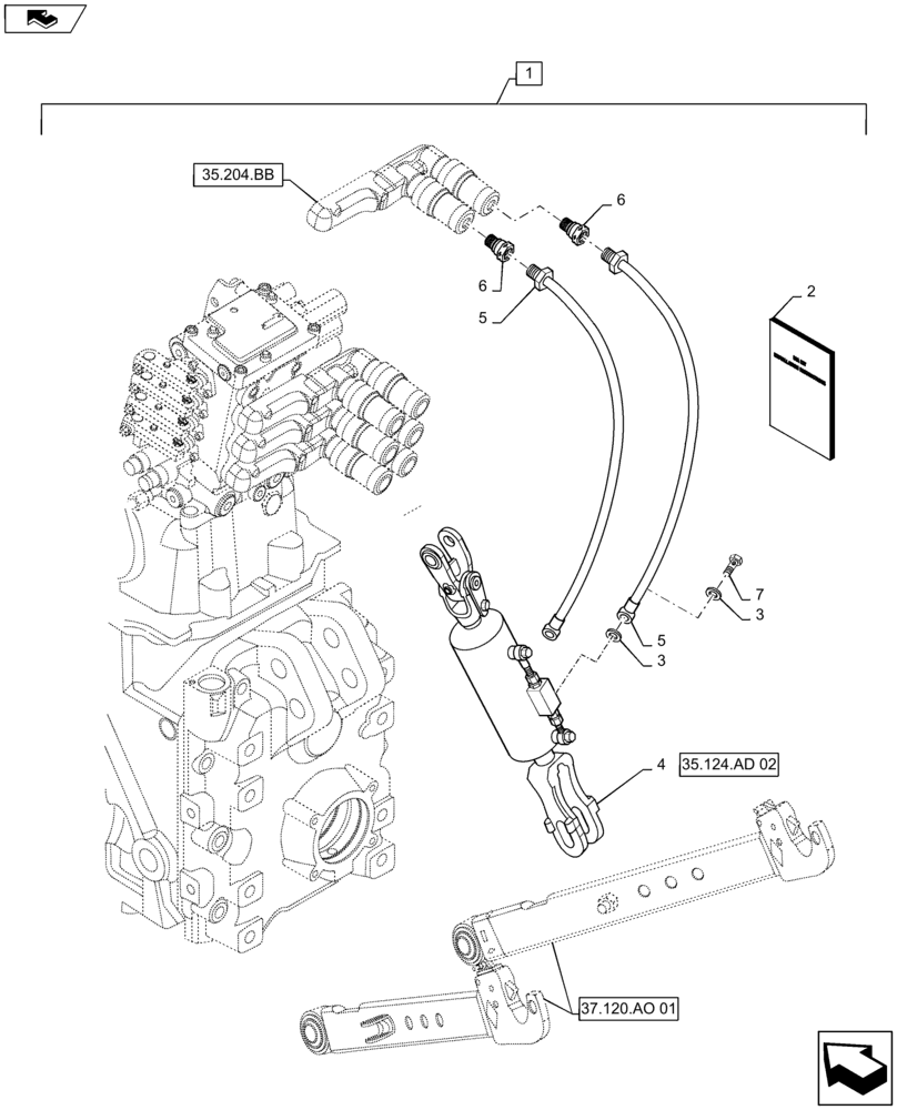 Схема запчастей Case IH MAXXUM 140 - (88.100.35[07]) - DIA KIT - REAR HYDRAULIC ADJUSTABLE RH LIFT LINK 16X16 (88) - ACCESSORIES