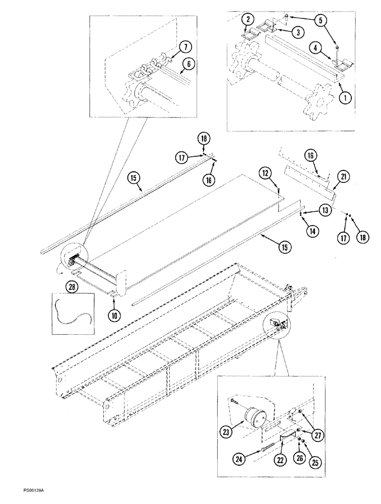 Схема запчастей Case IH 1500-SERIES - (09-08) - CHAIN SLATS AND FLOOR 