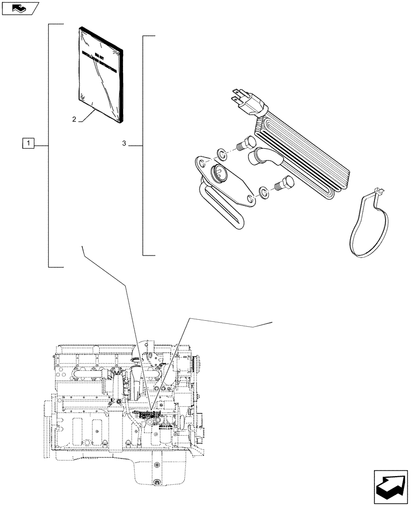Схема запчастей Case IH STEIGER 530 - (88.055.01) - DIA KIT, COLD START - BLOCK HEATER LOW FREQUENCY (88) - ACCESSORIES
