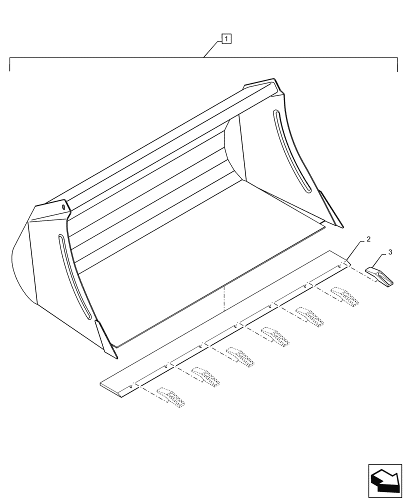 Схема запчастей Case IH L745 - (82.300.150) - VAR - 717428006 - BUCKET, 63", HEAVY DUTY (82) - FRONT LOADER & BUCKET