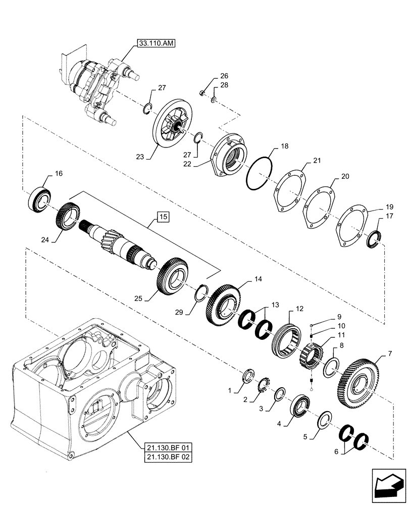 Схема запчастей Case IH 9230 - (21.140.AE) - GEARBOX, DRIVE SHAFT (21) - TRANSMISSION