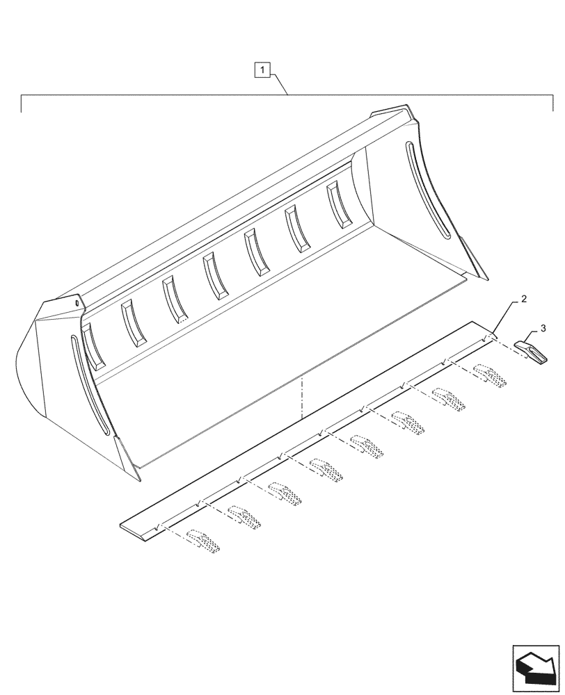 Схема запчастей Case IH L785 - (82.300.170) - VAR - 717430006 - BUCKET W/ TEETH, 83" (82) - FRONT LOADER & BUCKET