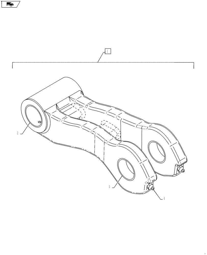 Схема запчастей Case IH L795 - (39.105.AM) - LINK WITH BUSHINGS (39) - FRAMES AND BALLASTING