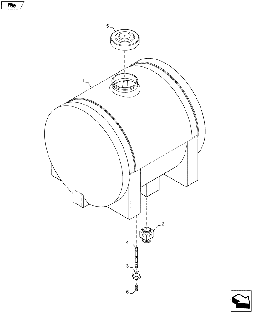 Схема запчастей Case IH 1245 - (63.100.AF[04]) - LIQUID FERTILIZER BULK TANK 230 GALLON FOR 16/30 (63) - CHEMICAL APPLICATORS