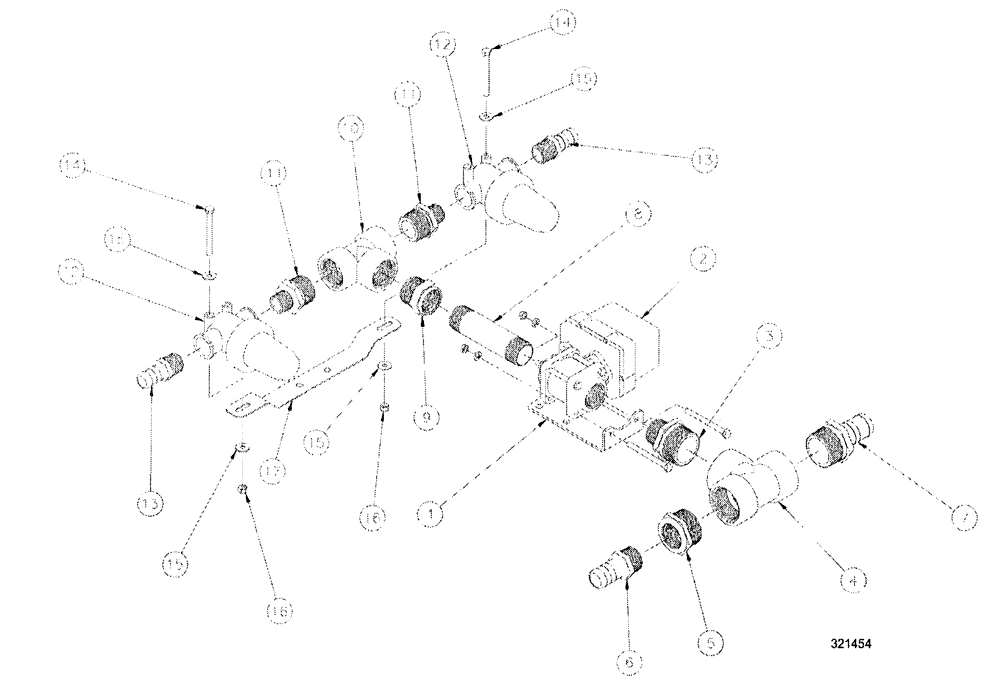 Схема запчастей Case IH SPX3200 - (09-059) - VALVE PLUMBING GROUP, 5 SECT INNER (78) - SPRAYING