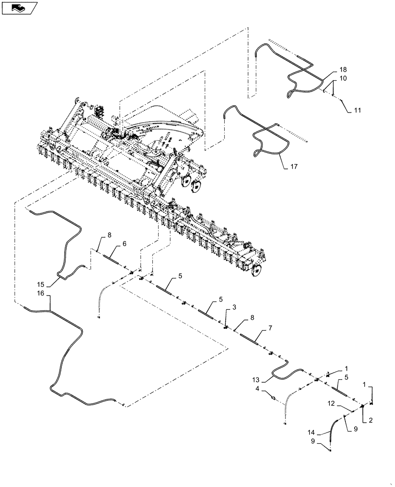 Схема запчастей Case IH 1245 - (63.100.AE[05]) - FERTILIZER DISTRIBUTION FOR 24/20 (63) - CHEMICAL APPLICATORS