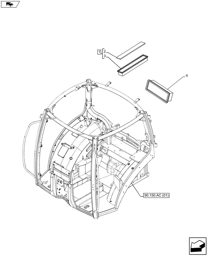 Схема запчастей Case IH MAXXUM 130 - (50.104.AQ[02]) - VAR - 331571, 335791, 744985 - HEATING SYSTEM, AIR FILTER (50) - CAB CLIMATE CONTROL