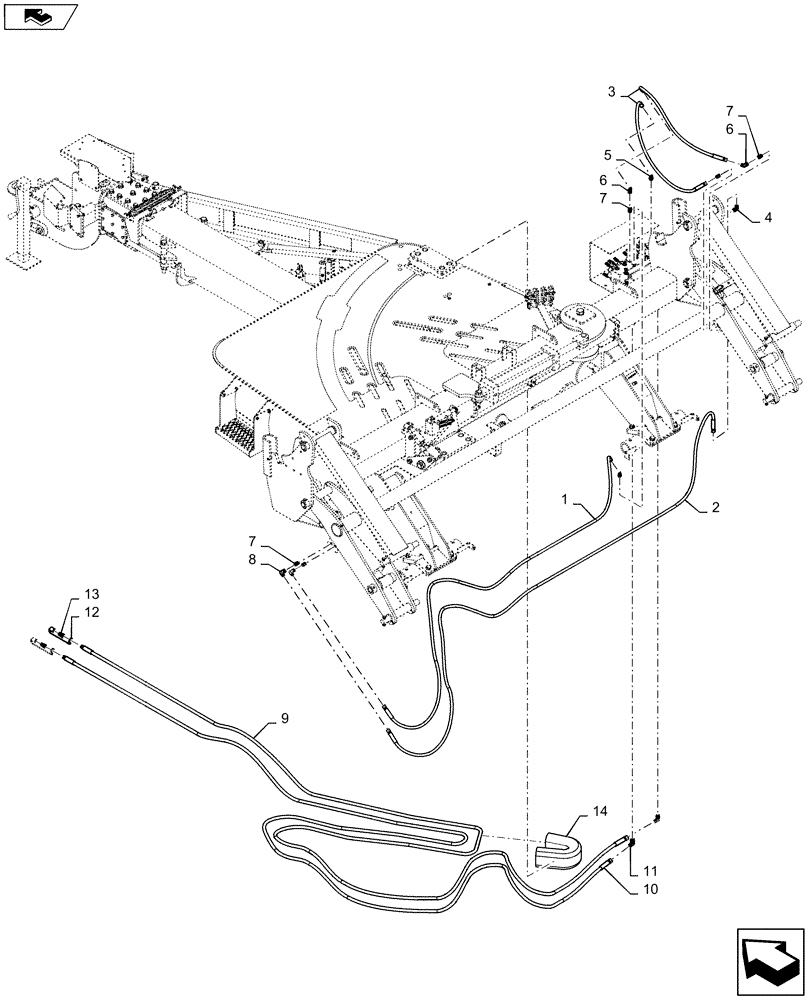 Схема запчастей Case IH 1245 - (35.560.AA[04]) - HYDRAULICS LIFT AND FOLD FOR 30" 16/31 SPLIT ROW (35) - HYDRAULIC SYSTEMS