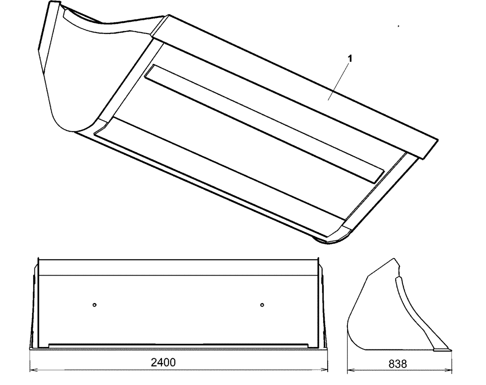 Схема запчастей Case IH L785 - (82.300.AN[13]) - VAR - 717421006 - 95" WIDE STD MATERIAL BUCKET EURO STYLE (82) - FRONT LOADER & BUCKET