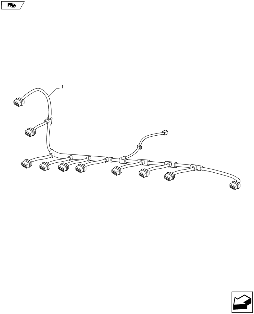 Схема запчастей Case IH MAXXUM 115 - (55.510.AG) - VAR - 330283 + STD - RH CONSOLE SWITCH PANEL - HARNESS (55) - ELECTRICAL SYSTEMS