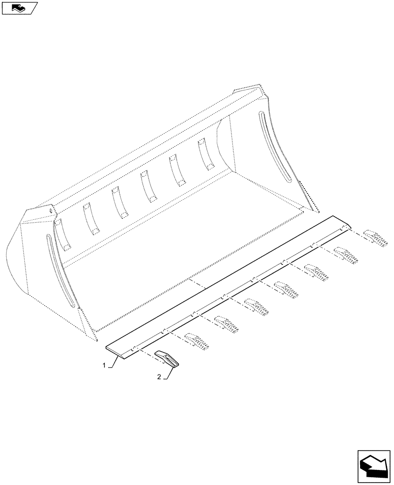Схема запчастей Case IH L725 - (82.300.AN[05]) - VAR - 717429006 - 73" HD MATERIAL BUCKET EURO STYLE WITH TEETH (82) - FRONT LOADER & BUCKET