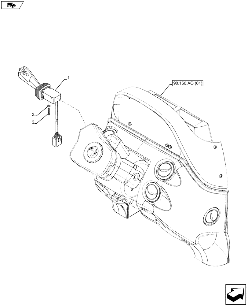 Схема запчастей Case IH MAXXUM 120 - (55.513.AC) - VAR - 390283 - TRANSMISSION, CONTROL LEVER (55) - ELECTRICAL SYSTEMS