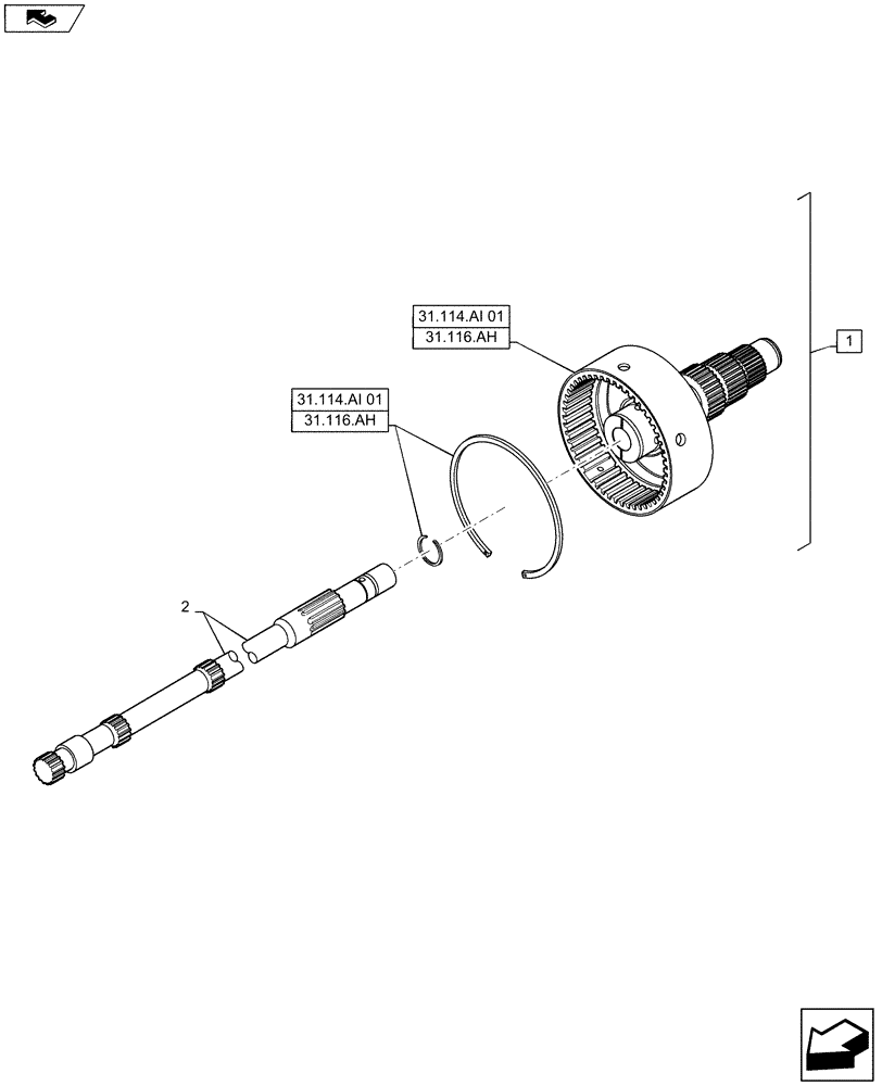 Схема запчастей Case IH MAXXUM 140 - (88.100.21[04]) - DIA KIT - CREEPER FOR TRANSMISSION 16X16 - CONTROL SHAFT FOR CREEPER OR GROUND SPEED PTO (88) - ACCESSORIES