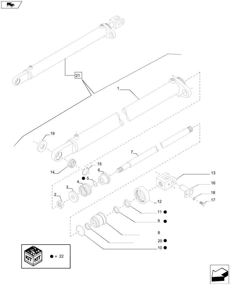 Схема запчастей Case IH A8800 - (80.420.AB[03]) - HYDRAULIC CYLINDER (ELEVATOR LIFT) (80) - CROP STORAGE/UNLOADING