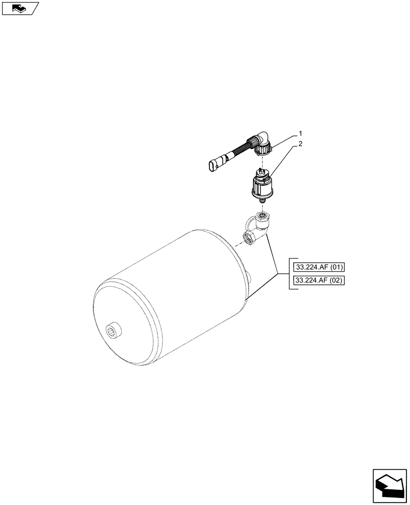 Схема запчастей Case IH MAXXUM 120 - (55.032.AA) - VAR - 332727, 332737, 332739 - PNEUMATIC TRAILER BRAKE - AIR DRYER (55) - ELECTRICAL SYSTEMS