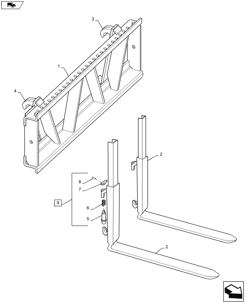 Схема запчастей Case IH L755 - (82.300.AQ[06]) - VAR - 717448006 - 47" PALLET FORK, 55" WIDE, 5,500 LB CAPACITY (82) - FRONT LOADER & BUCKET