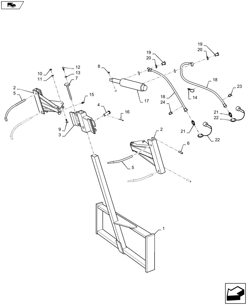 Схема запчастей Case IH L765 - (84.114.AI[01]) - VAR - 717481006 - BALE HANDLING LOADER EXTENSION (84) - BOOMS, DIPPERS & BUCKETS