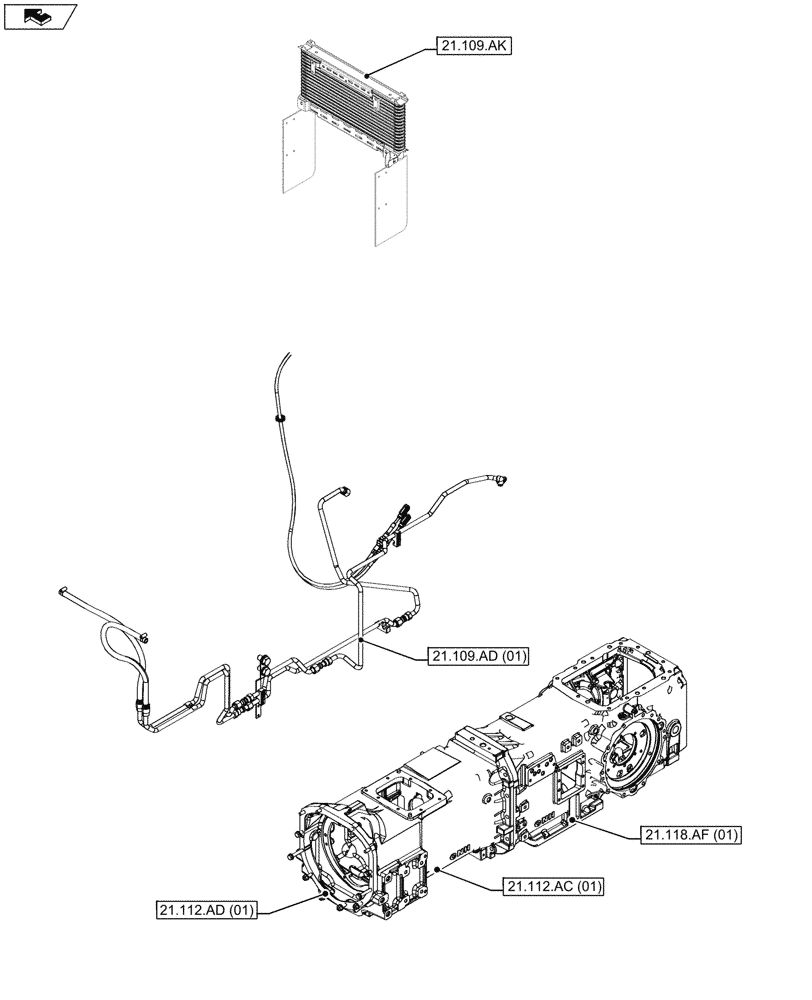 Схема запчастей Case IH MAXXUM 130 - (21.000.00[02]) - SECTION INDEX - TRANSMISSION (21) - TRANSMISSION