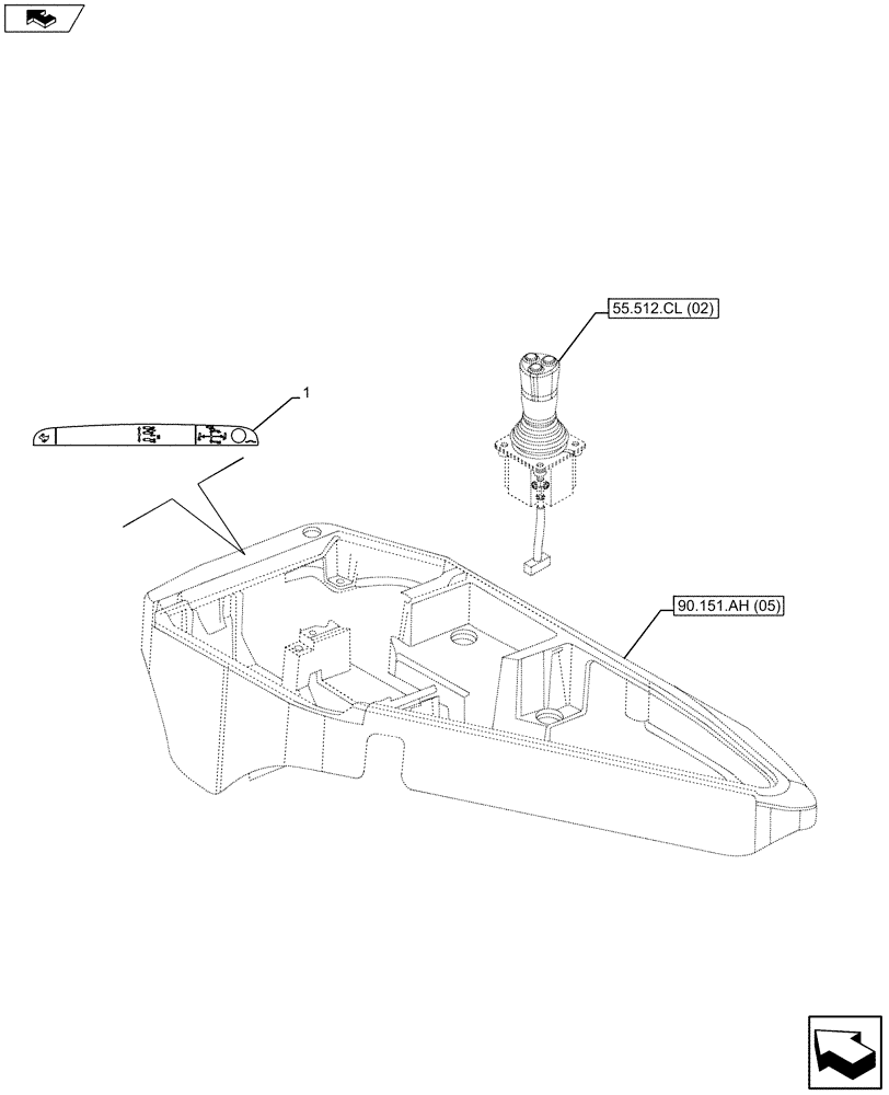 Схема запчастей Case IH MAXXUM 110 - (90.108.AA[05]) - VAR - 337782 - DECALS, JOYSTICK (90) - PLATFORM, CAB, BODYWORK AND DECALS