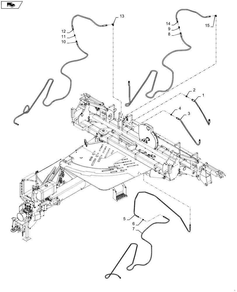 Схема запчастей Case IH 1245 - (35.200.AA[10]) - 22 GPM PTO/DRIVELINE HYDRAULIC DISTRIBUTION FOR 12/30 (35) - HYDRAULIC SYSTEMS