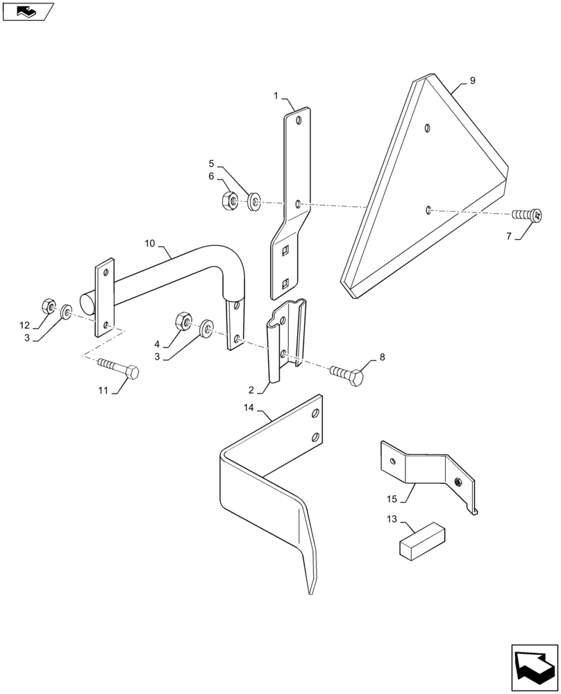 Схема запчастей Case IH MAXXUM 140 - (88.100.AN) - VAR - 330712, 331712 - SLOW MOVING VEHICLE SIGN (88) - ACCESSORIES