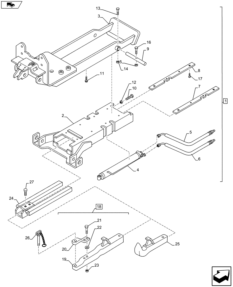Схема запчастей Case IH MAXXUM 110 - (37.106.AA[01]) - VAR - 331945 - TOW HOOK (37) - HITCHES, DRAWBARS & IMPLEMENT COUPLINGS