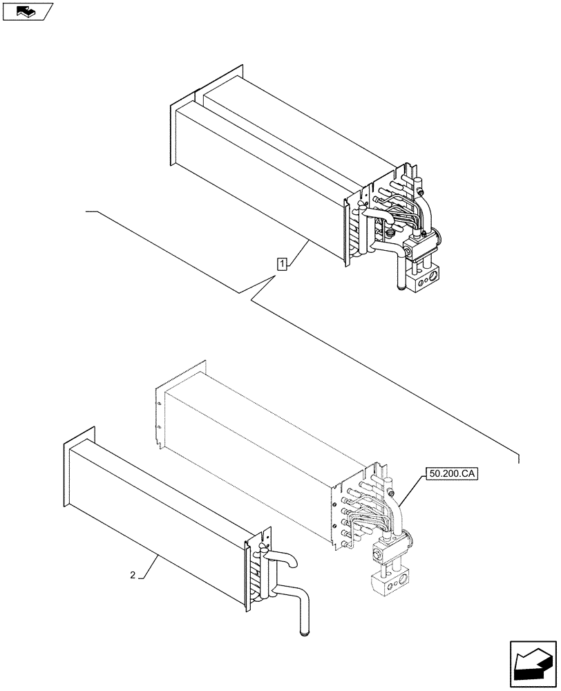 Схема запчастей Case IH MAXXUM 110 - (50.100.AI) - VAR - 330643, 390643 - HEATER (50) - CAB CLIMATE CONTROL