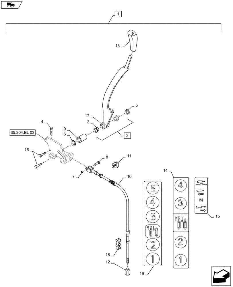 Схема запчастей Case IH MAXXUM 140 - (88.100.35[02]) - DIA KIT - ADDITIONAL MECHANICAL CONFIGURATION REMOTE (3 T0 4) CONTROL LEVER (88) - ACCESSORIES