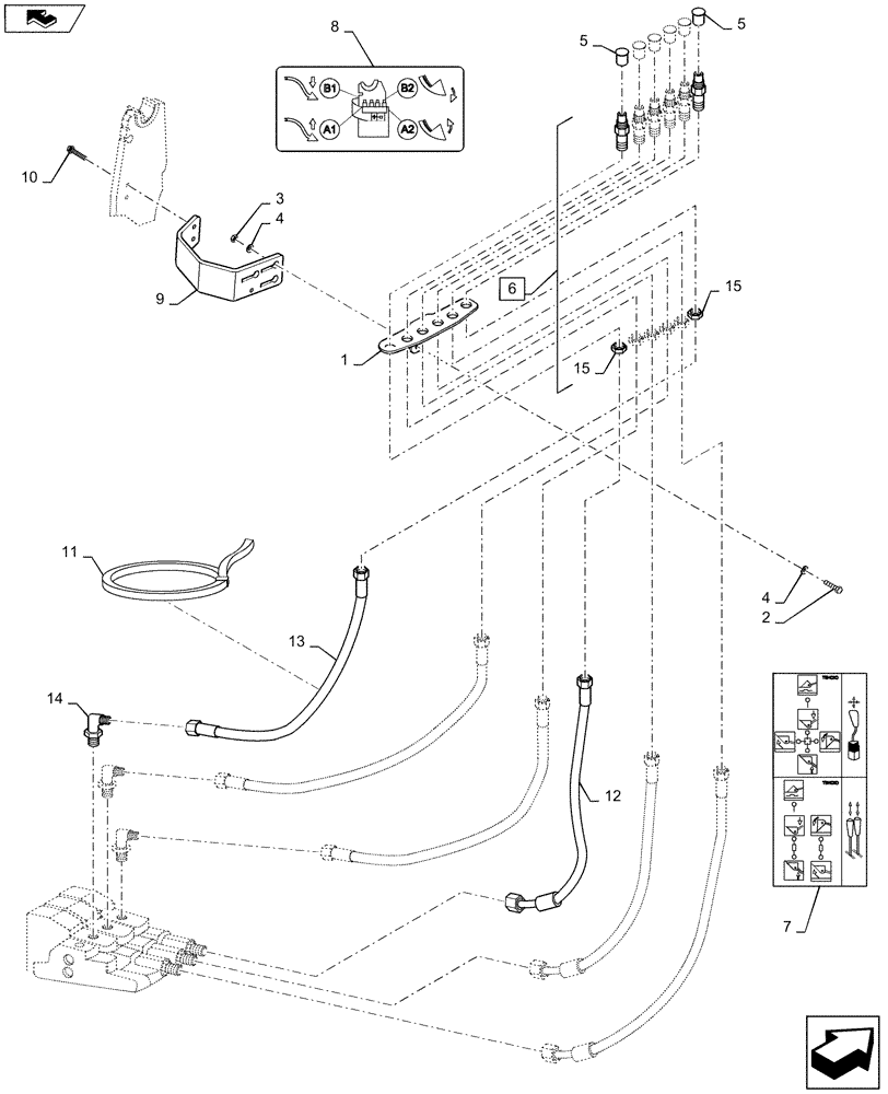 Схема запчастей Case IH L765 - (35.534.AC[02]) - VAR - 713629006 - MMV HYDRAULIC HOSE KIT - 3 FUNCTION FOR ALL PUMA MODELS (35) - HYDRAULIC SYSTEMS