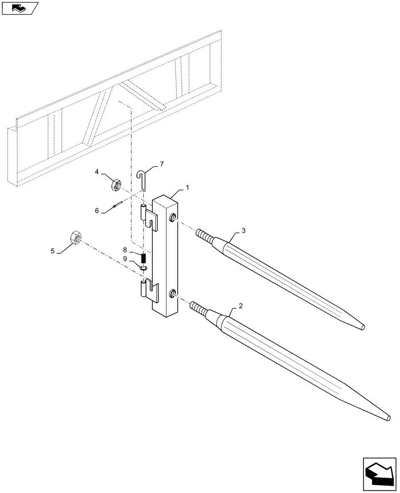 Схема запчастей Case IH L725 - (88.105.AL) - VAR - 715106026 - BALE SPIKE - SSL STYLE (88) - ACCESSORIES